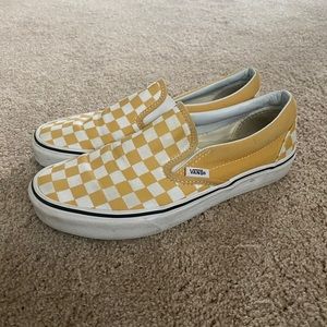 COPY - YELLOW CHECKERED SLIP ON VANS